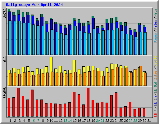 Daily usage for April 2024