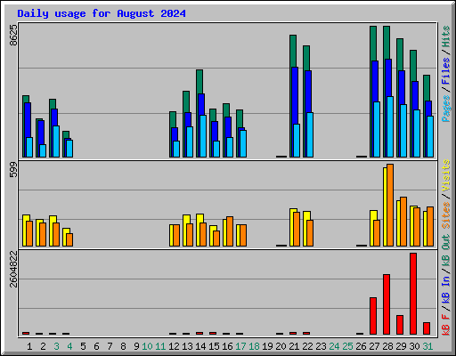 Daily usage for August 2024